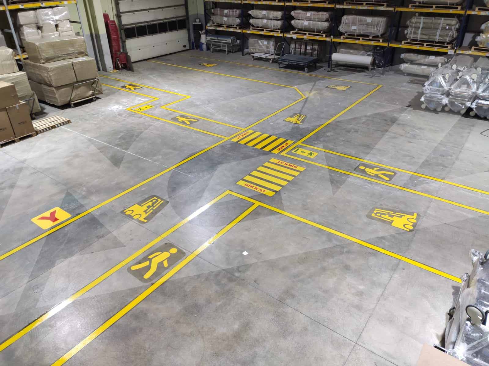  Fabrika İsg Yaya ve Forklift Yolu Çizgi Uygulamaları